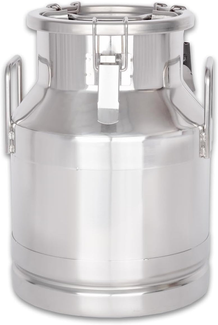 Beeketal 'BMK-10' Milchkanne Transportkanne 10 Liter aus Edelstahl, auslaufsicherer Deckel mit Spann