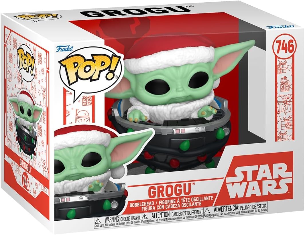 Funko Pop! Star Wars: Mando Holiday - Grogu (The Child, Baby Yoda) Pram - The Mandalorian - Vinyl-Sa
