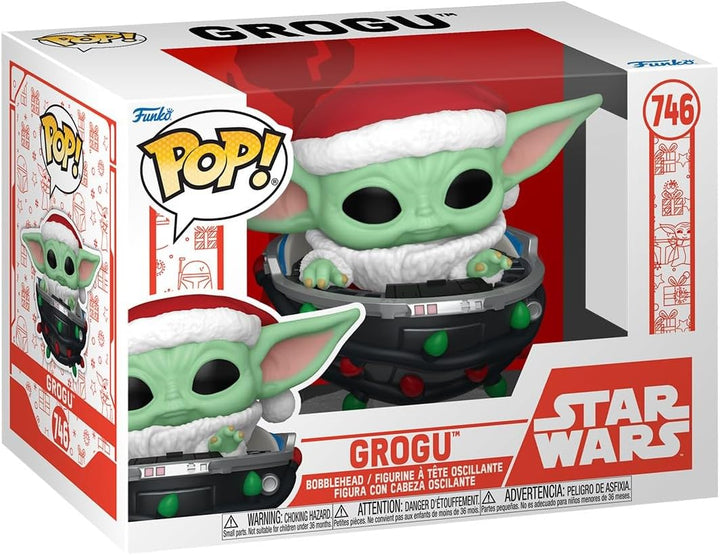 Funko Pop! Star Wars: Mando Holiday - Grogu (The Child, Baby Yoda) Pram - The Mandalorian - Vinyl-Sa