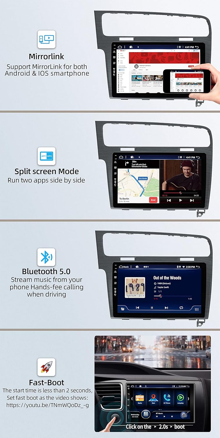 JOYX - 6G+128G - Android 15 IPS Autoradio Passt für Golf 7 (2013-2018) - Kabellos CarPlay/Android Au