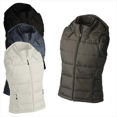 James & Nicholson - Modische Herren-Steppweste mit abnehmbarer Kapuze / black, M
