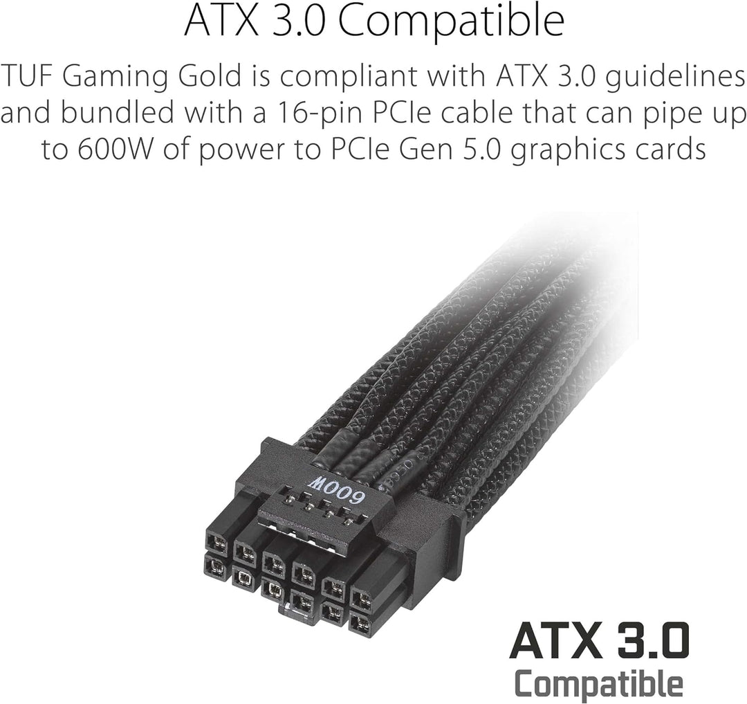 ASUS TUF Gaming 750W Gold Netzteil (750 Watt, vollmodulares Netzteil, ATX 3.0-kompatibel, Axial-tech