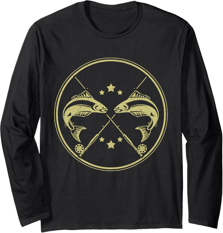 Angel Motiv Geschenk Angler Angelrute Fischen Fisch Langarmshirt