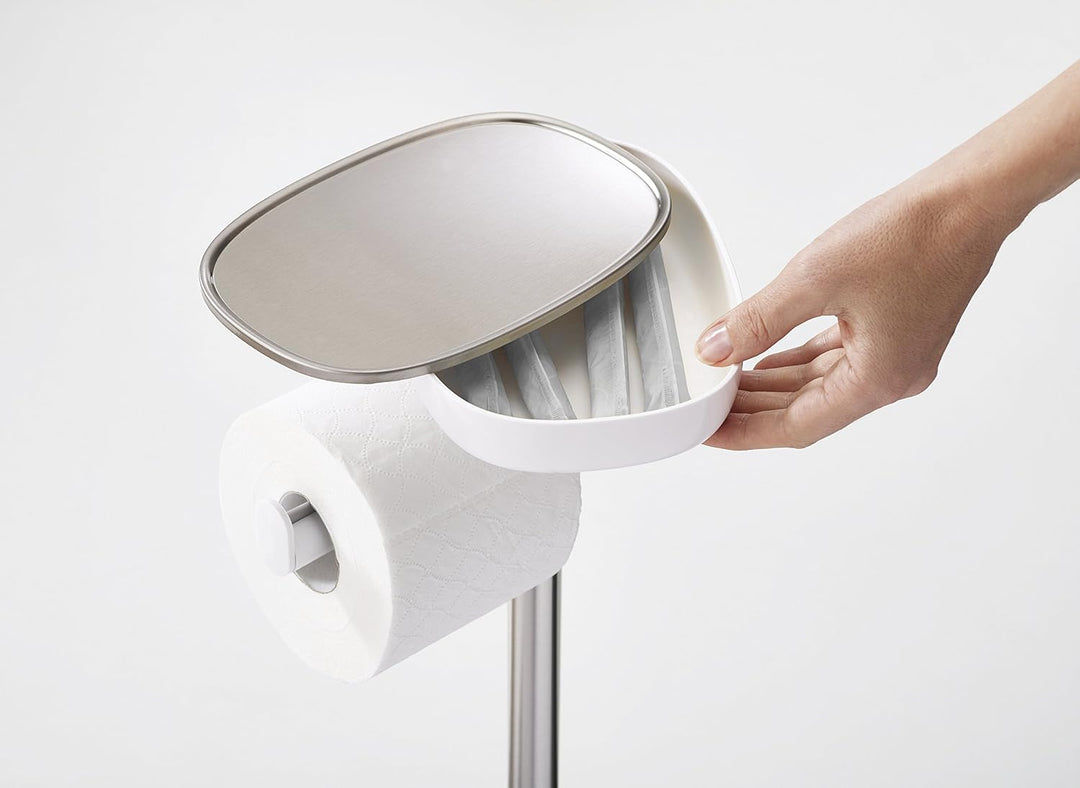 Joseph Joseph Easy Store - Toilettenpapierhalter und -ständer mit flexibler Toilettenbürste, Aufbewa