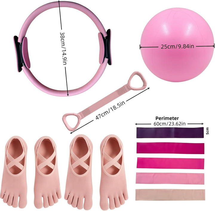 Generisch Essential Pilates Workout Kit für Frauen - Enthält Pilates Ring, 25cm Yoga Ball, Booty Ban