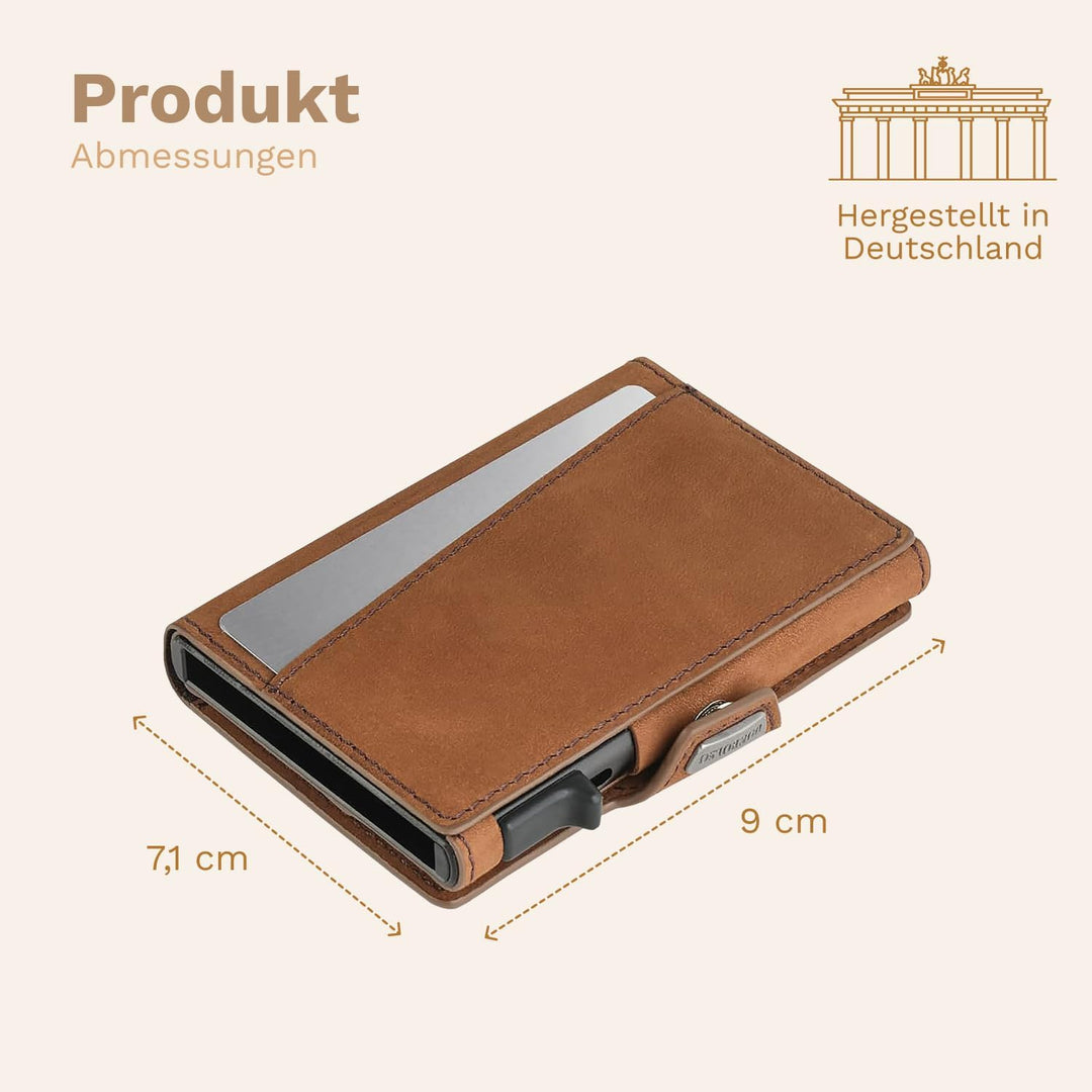 DONBOLSO Wallet Air | Slim Wallet mit Apple AirTag Fach | Hochwertiges Kreditkartenetui aus Echtlede