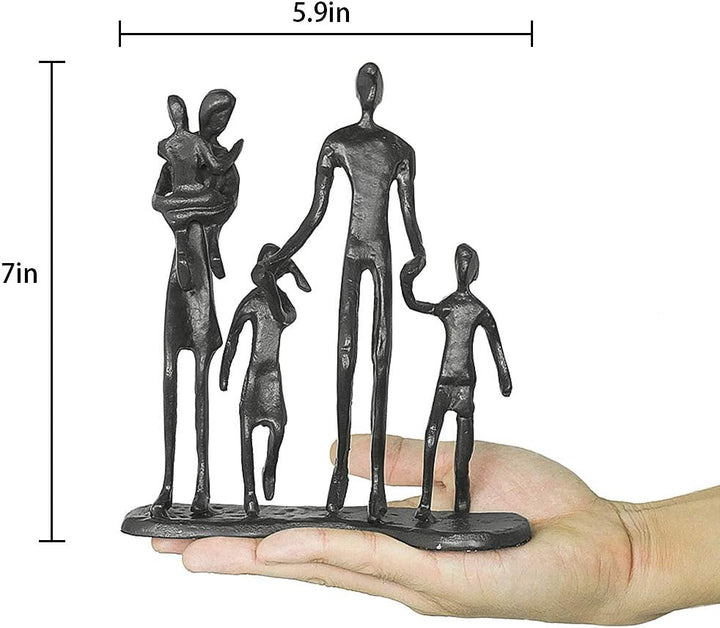 Aoneky Familie Figur Statue - Metall Kunst Skulptur Geschenk für Jahrestag, Geburtstag，Dekoration fü