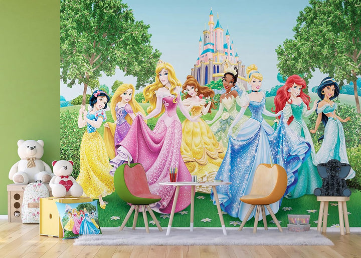 AG Design FTD 2207 Disney Princess Prinzessinen, Papier Fototapete - 360x254 cm - 4 teile, Papier, m
