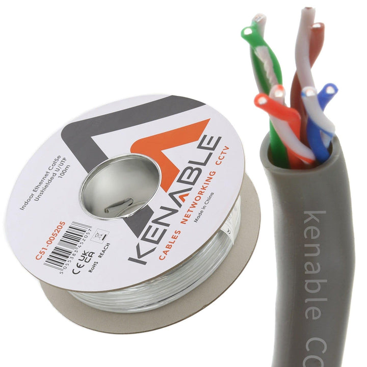 Ethernet UTP CCA Kabel Roll Netzwerk LAN Solid UTP Cat5E-CCA Grey 100 m [100 Meter/100m] 100m Grey,