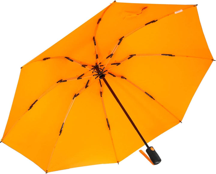iX-brella Reverse umgekehrt öffnender Fiberglas-Taschenschirm mit farbigen Speichen - neon-orange, N