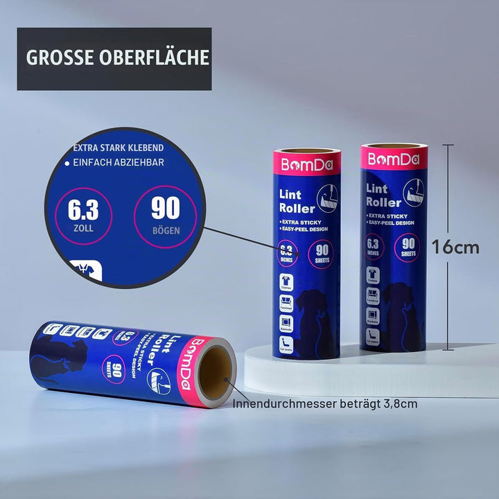 Extra Klebrige XXL-Fusselrolle für Kleidung, Sofa, Bett, Teppich – 16 cm mit 360 Blättern(360 Blätte