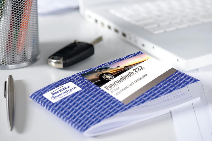 AVERY Zweckform 222-5 Fahrtenbuch (für PKW, vom Finanzamt anerkannt, A6 quer, 112 Seiten|385 Fahrten