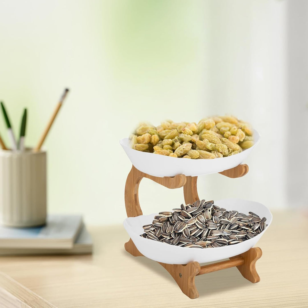 Obst Etagere Kunststoff Obstschale - Bruchsicher Kunststoffschalen mit 2 Etagen Kunststoff Obsttelle