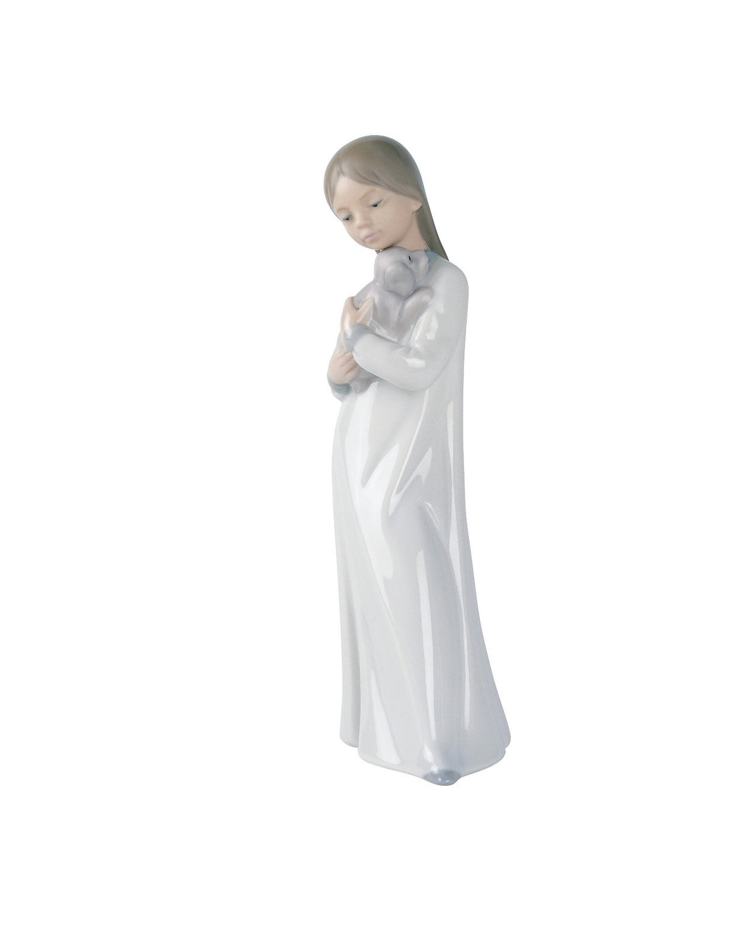 NAO Figur Mädchen mit Hund 21x9cm Weiss, 21x9cm Weiss