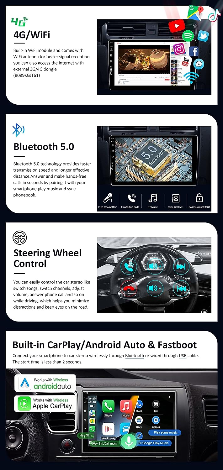 JOYX Android 12 IPS Autoradio Passt für Toyota Yaris GRMN (2011-2018) - Eingebautes CarPlay Android