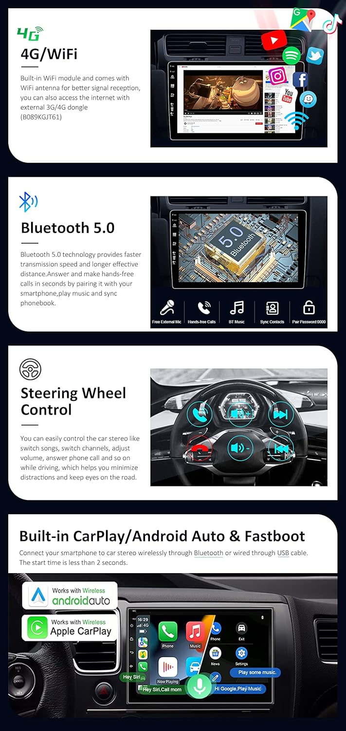 Android 15 Autoradio für Honda Accord 7th (2002-2007) - 2G+64G - Eingebaut Carplay/Android Auto - Rü