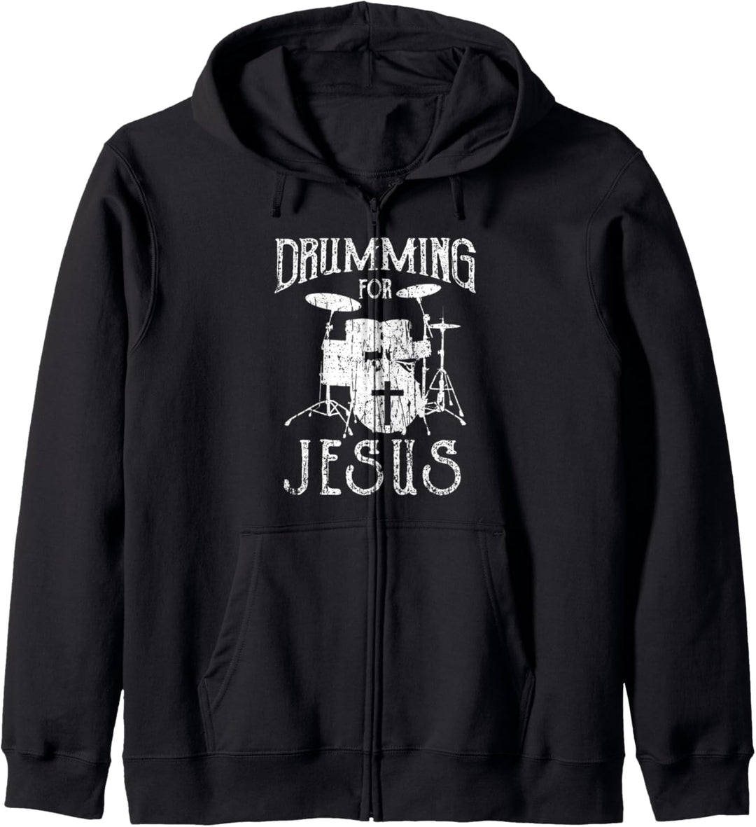 Jesus: Drumming for Jesus - Schlagzeug Sprüche Kapuzenjacke