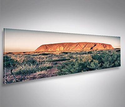 islandburner Bild Bilder auf Leinwand Ayers Rock Uluru Australien Panorama XXL Poster Leinwandbild W