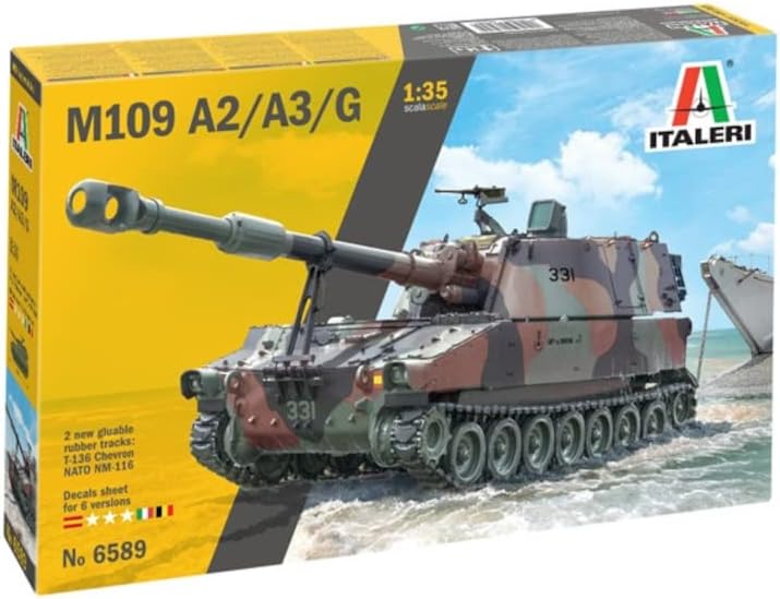 Italeri 6589 6589S 1:35 M-109/A2-A3G Haubitze-originalgetreue Nachbildung, Modellbau, Plastik Bausat