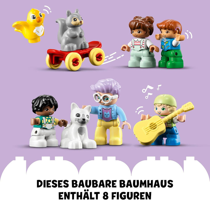 LEGO DUPLO 3-in-1 Baumhaus Spielzeug für Kleinkinder ab 3 Jahren, Mädchen und Jungen mit 4 Figuren,