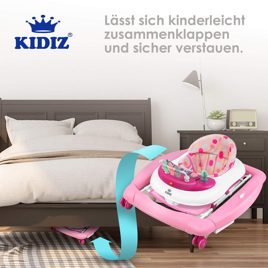 KIDIZ® 4in1 Lauflernhilfe Babywalker Spiel- und Lauflernwagen Gehfrei Schaukelfunktion Babywippe mit