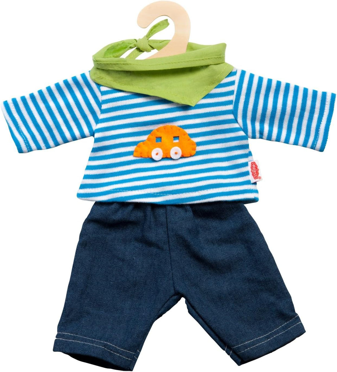 Heless Jeans mit gestreiftem Hemd Set "Jeans mit Streifenshirt und Sneaker", Set "Jeans mit Streifen