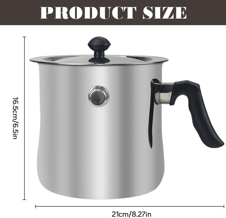 Milchtopf mit Deckel, 1.5L Milchtopf Induktion, Simmertopf Induktion, Doppelwandiger Simmertopf für