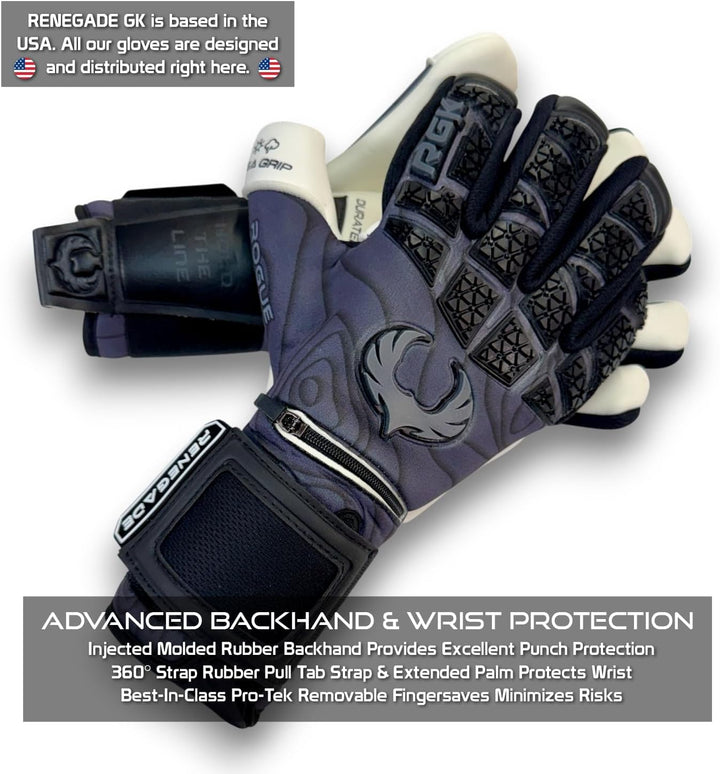 Renegade GK Limitierte Auflage Rogue-Torwarthandschuhe Fingerschutz (Grössen 6-11, Level 4+) 4+3MM G