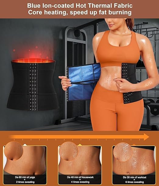 KUMAYES Damen Waist Trainer Bauchweggürtel Korsett Bauchweg Body Shaper Sauna Schwitzgürtel zum Abne