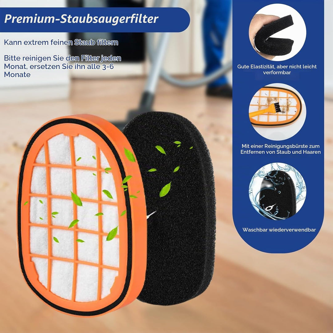 6 Stück Filter für Philips SpeedPro Max Aqua Akkusauger FC6723/01 FC6901-FC6904 XC7042/01 XC8045/01