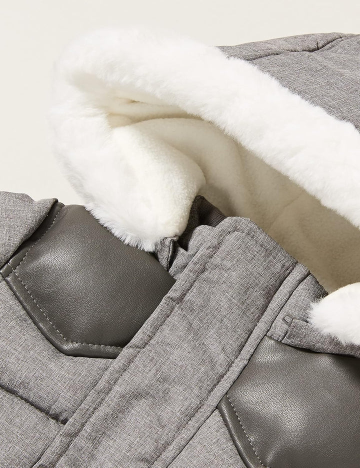Chicco Baby-Jungen Jacke mit Abnehmbarer Kapuze Steppjacke 3 Monate Grau, 3 Monate Grau