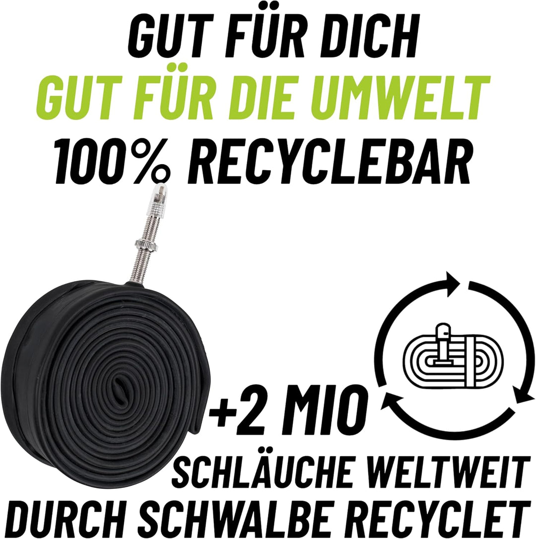 2er Set Schwalbe Fahrrad Schlauch SV13J Fatbike 40mm 26 Zoll (90/120-559) inklusive 3 MSZweirad Reif