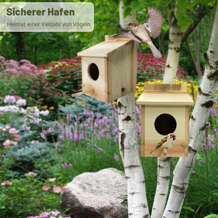Nistkasten Bausatz Rotkehlchen, Nistkasten für Meise, Vogelhaus Wetterfest aus Holz, Vogelhäuschen Z
