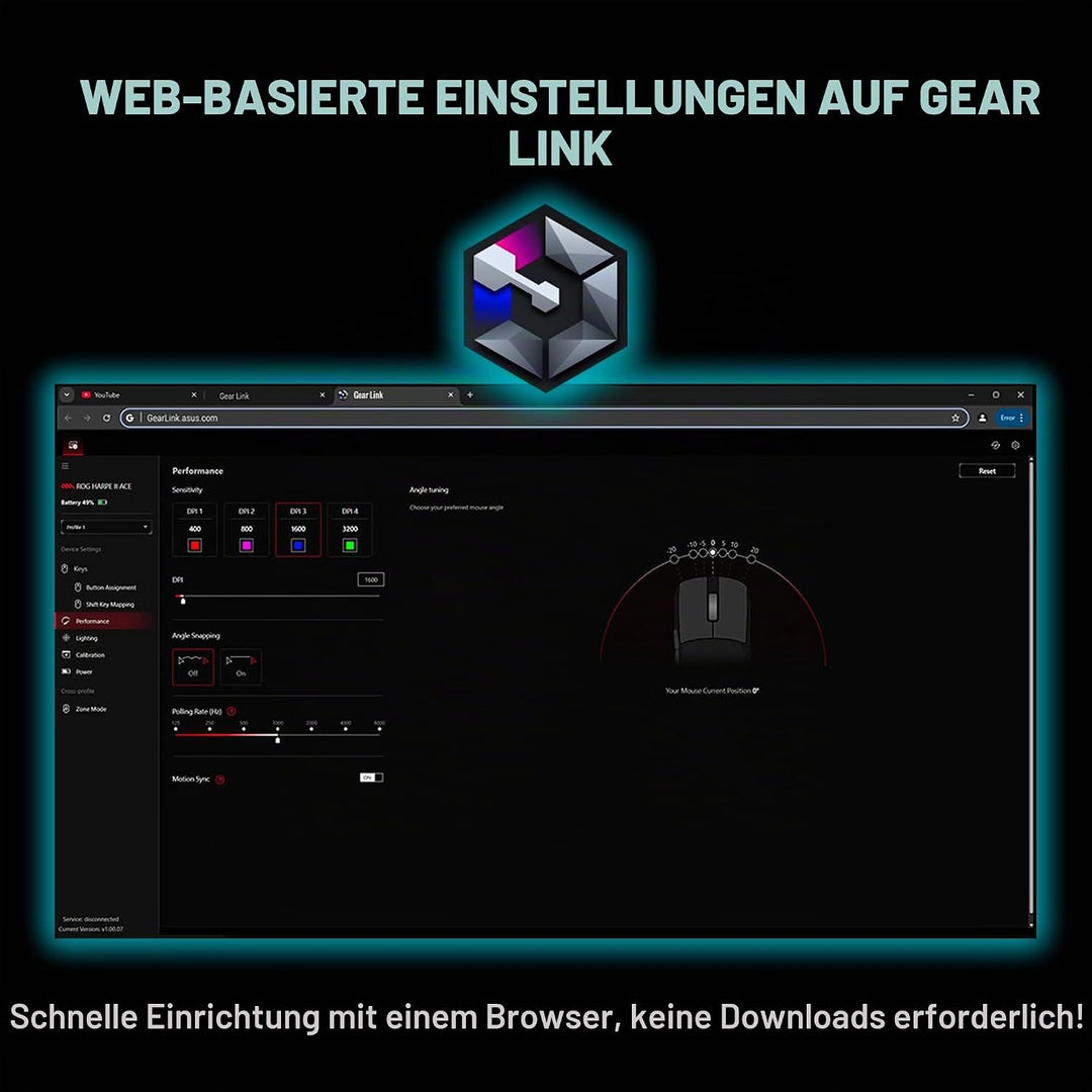 ASUS - Mouse Wireless ROG Harpe Ace II Nero ROG Harpe II Ace Schwarz, ROG Harpe II Ace Schwarz