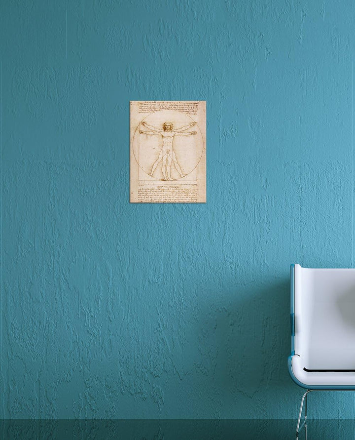Bilderdepot24 Bild auf Leinwand | Leonardo da Vinci Vitruvianischer Mensch in 50x60 cm als Wandbild