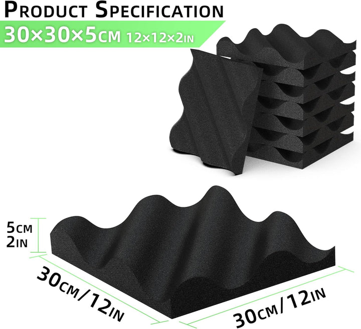 Foneso Akustikschaumstoff,Schalldämmung, Akustikpaneele, 3D Hochdichte Schallabsorber Wand, Schalldä