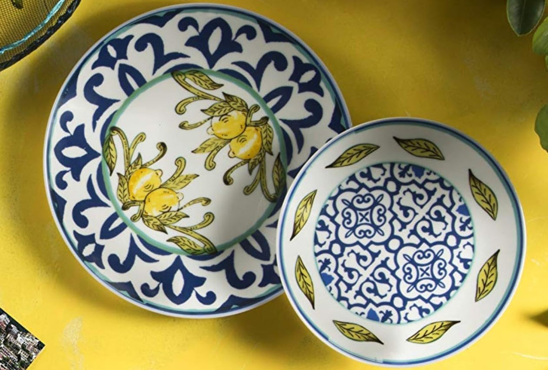 Excelsa 65157 Amalfi Set mit 6 Pizzatellern, Porzellan