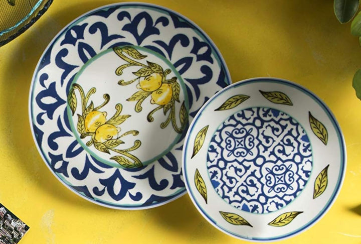 Excelsa 65157 Amalfi Set mit 6 Pizzatellern, Porzellan