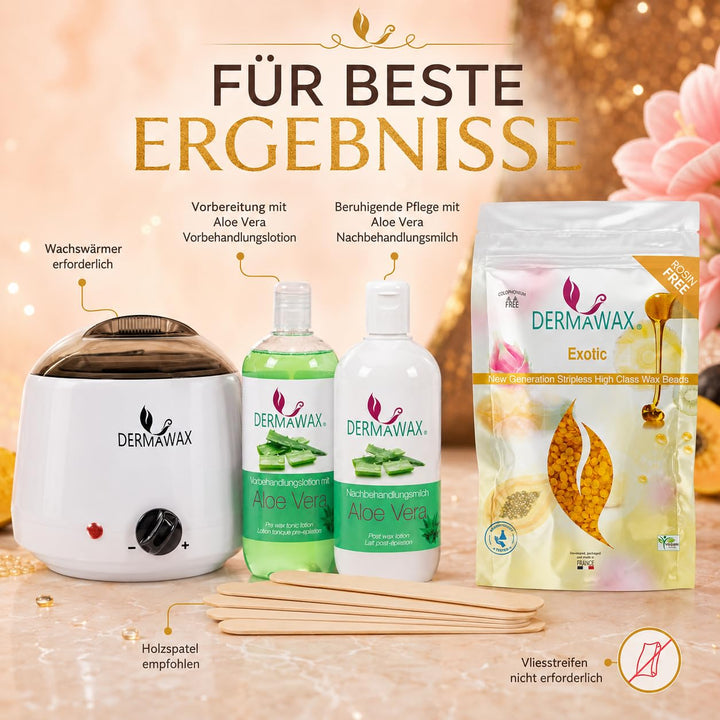 800 Gramm Dermawax Exotic Hypoallergen Waxing Perlen zur Haarentfernung Augenbrauen Gesicht Intim Bi