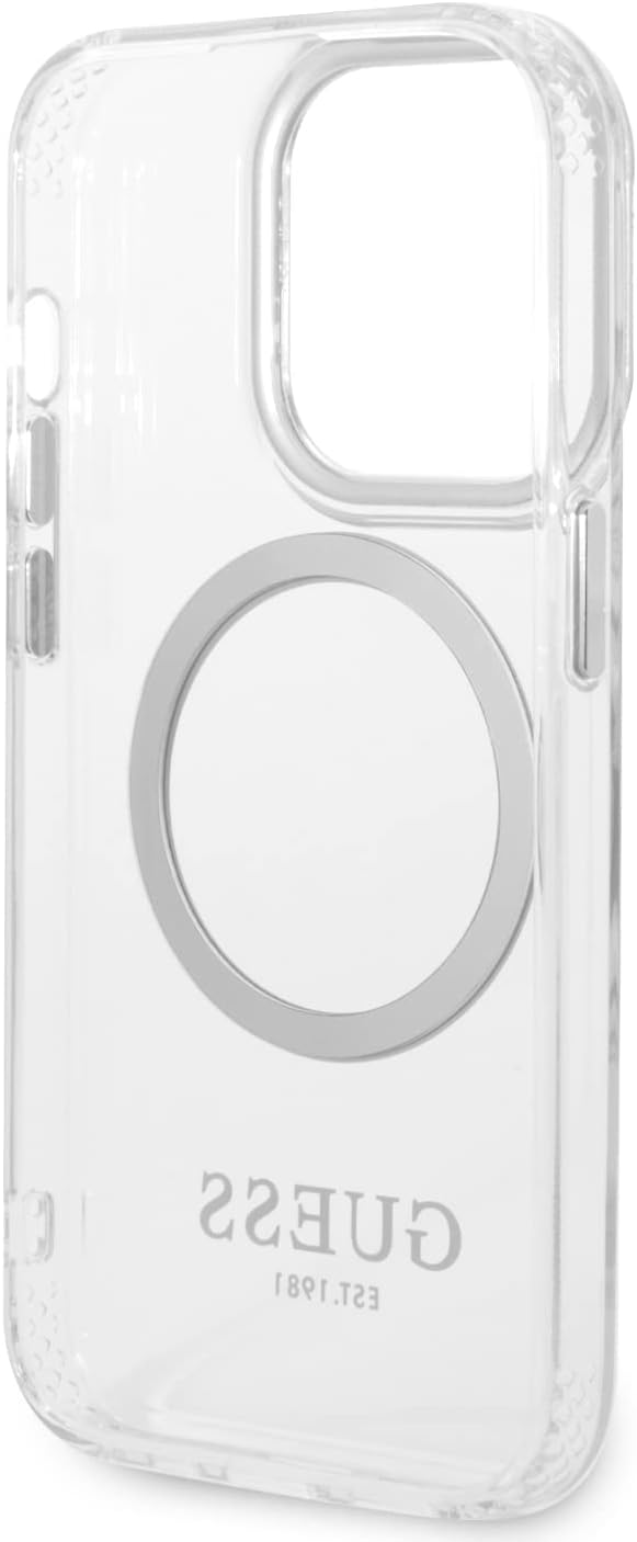 Guess GUHMP14XHTRMS Hülle für iPhone 14 Pro Max 6,7" Silber/Silver Hard case Metal Outline