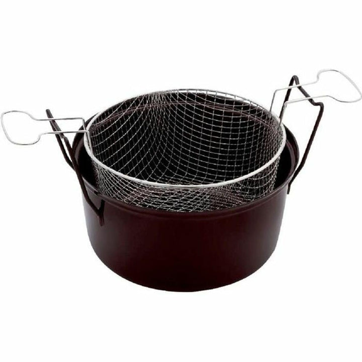 Baumalu - Fritteuse aus emailliertem Stahl Schwarz Abmessungen 28 cm mit Edelstahlkorb - für alle He