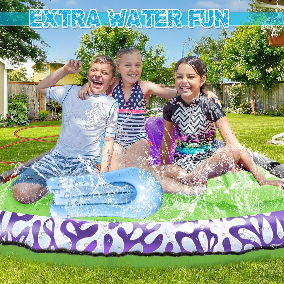 15.8 ft/480 cm Double Water Slide,Wasserrutsche Garten für Kinder,Rasenwasserrutschen with Sprinkler