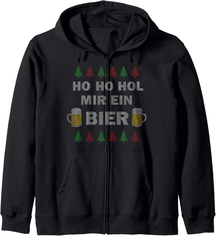 Ho Ho Hol Mir Ein Bier - Lustiges Ugly Christmas Kapuzenjacke
