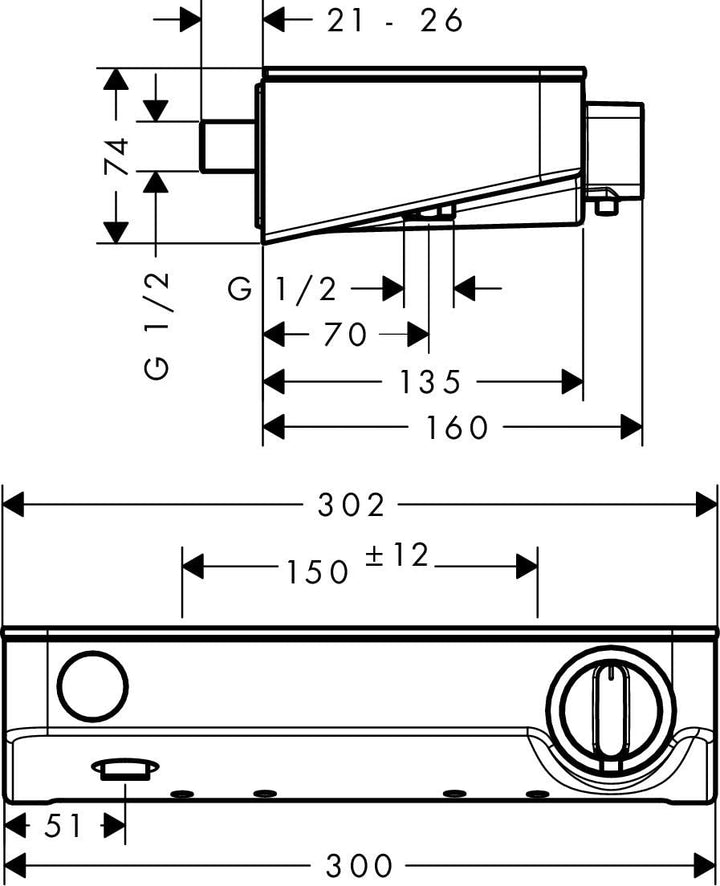 hansgrohe Showertablet Select 300 Aufputz Duschthermostat, für 1 Funktion, Chrom Dusche Chrom, Dusch
