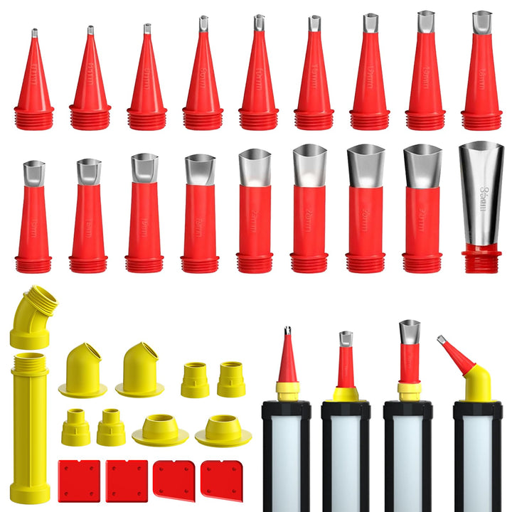 32 Stück Edelstahl Dichtungsdüse, Universal Integrierte Gummidüse Werkzeug Kit,Silikon Spitzen Kartu