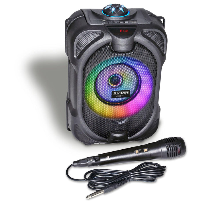 Bontempi | SonicSync - Drahtloser Verstärker Karaoke mit dynamischem Mikrofon, Lichteffekten und Ech