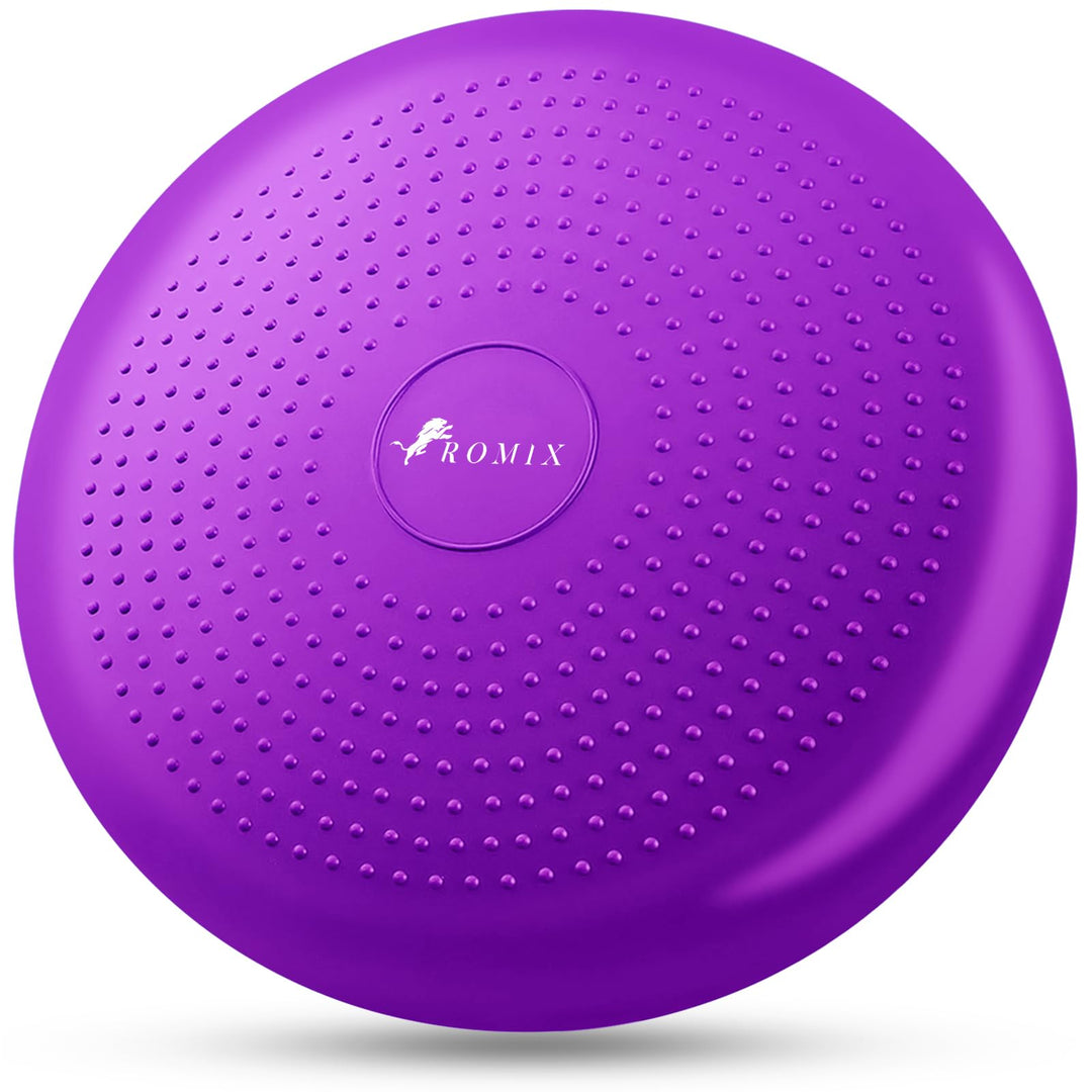 ROMIX Balancekissen, Premium 33cm Durchmesser Anti-Burst Luftkissen inkl. Pumpe, Wobble Board Ballsi