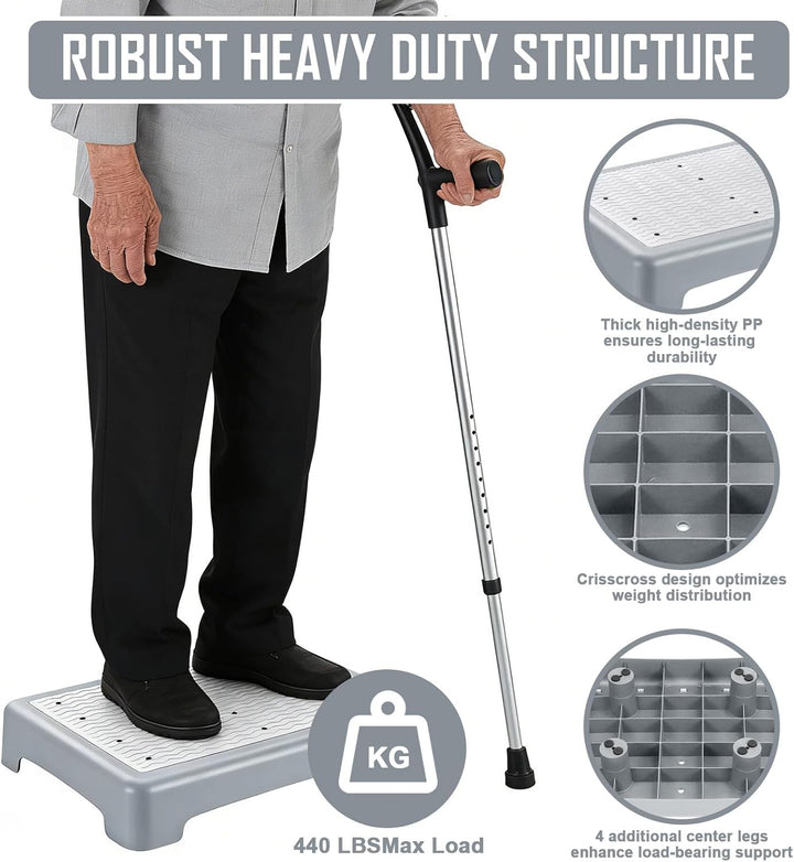 Anti-Rutsch Halbstufe 9CM,Stapelbare Halbstufe Trittstufe,Tragbare Steighilfe & Einstiegshilfe Tritt