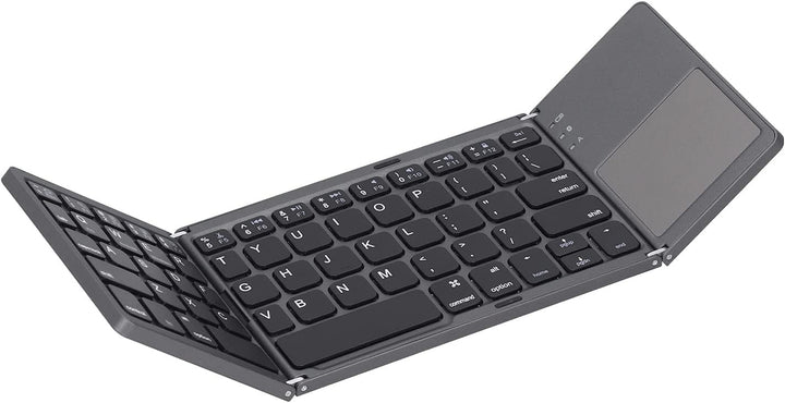 ASHATA Zusammenklappbare Bluetooth-Tastatur, Faltbare Wiederaufladbare Bluetooth-Tastatur mit TouchP