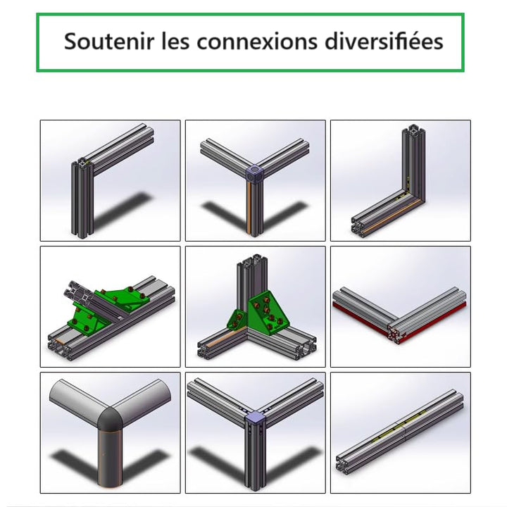 Coavoo 2 Stück 3030 Aluminiumprofil 400 mm lang, 30 mm x 30 mm Profile, eloxiert, Schwarz, T-Slot St